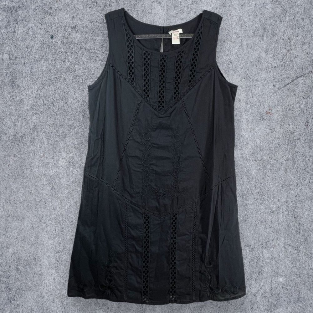 Sundance Black Sleeveless Dress with Lace Insets